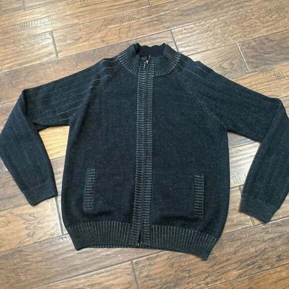 Straight Down High Quality Fraternity Black Full Zip Pullover - Picture 1 of 5